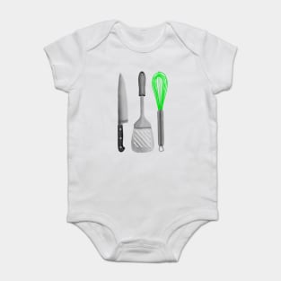 Kitchen Utensils Knife Spatula Whisk Baby Bodysuit